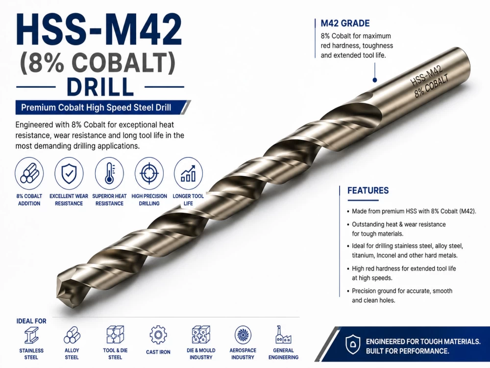 HSS-M42 (8% COBALT) DRILLS